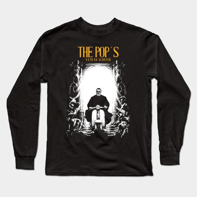 The Pop's Vatican Scooter Long Sleeve T-Shirt by BolaMainan